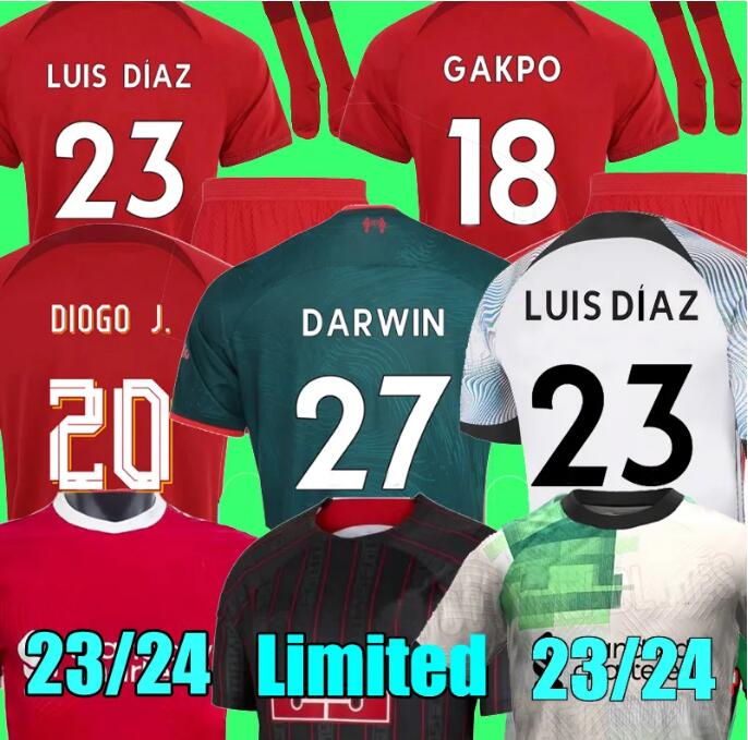 

23 24 soccer jerseys GAKPO DARWIN 2023 Mohamed Luis DIaz Alexander Arnold football kit tops shirts men kids uniform A.BECKER goalkeeper 22 23 24, 23 24 home kids