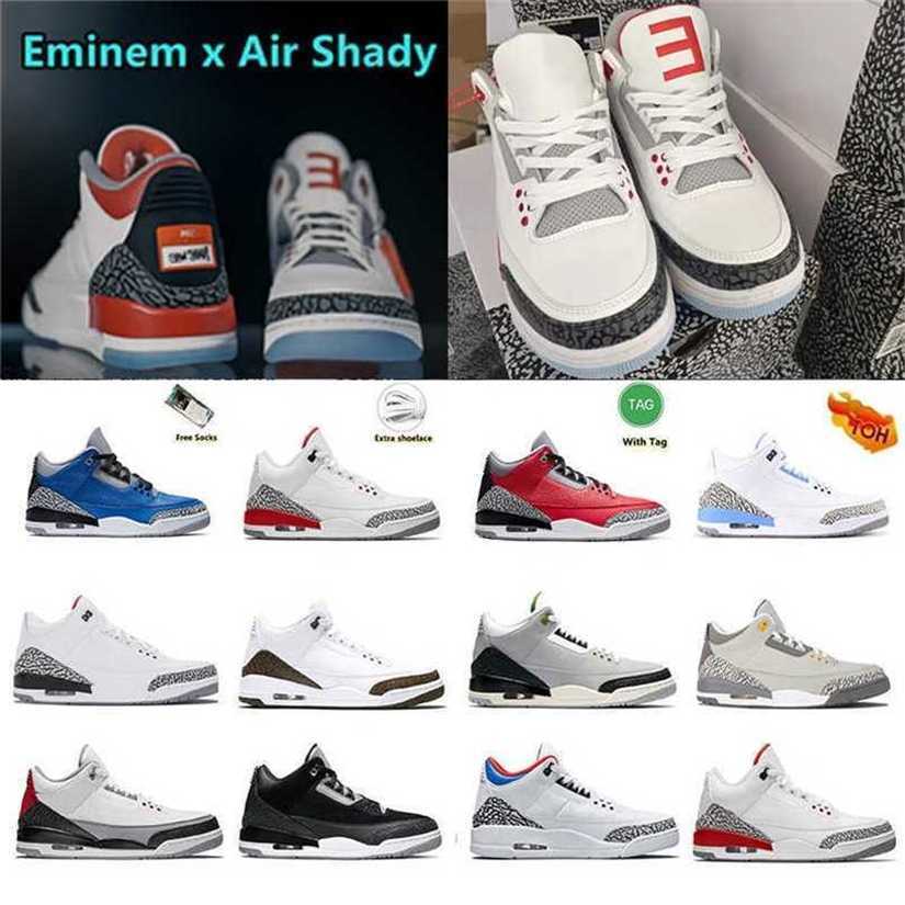 

Jumpman 3 3s Mens basketball shoes Eminem x Shady PE Halftime Show Slim Fire Red Super B men women spotrs sneakers OG size X4HH, Item#37