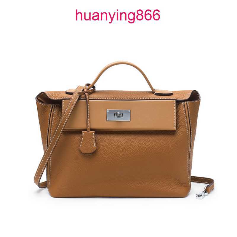 

for Designer Herms's Bags Woman New Top Layer Cow Leather Kelys's Women's Togo Lychee Pattern h Family Buckle Shoulder Handbag FW2G, Black small