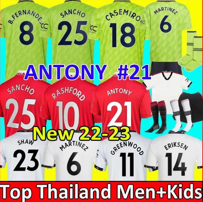 

22 23 MAN UTD soccer jersey CASEMIRO SANCHO RASHFORD ERIKSEN RONALDOs ANTONY 2022 2023 kids kit Men women football shirt Fans player version, Kids 22/23 3rd
