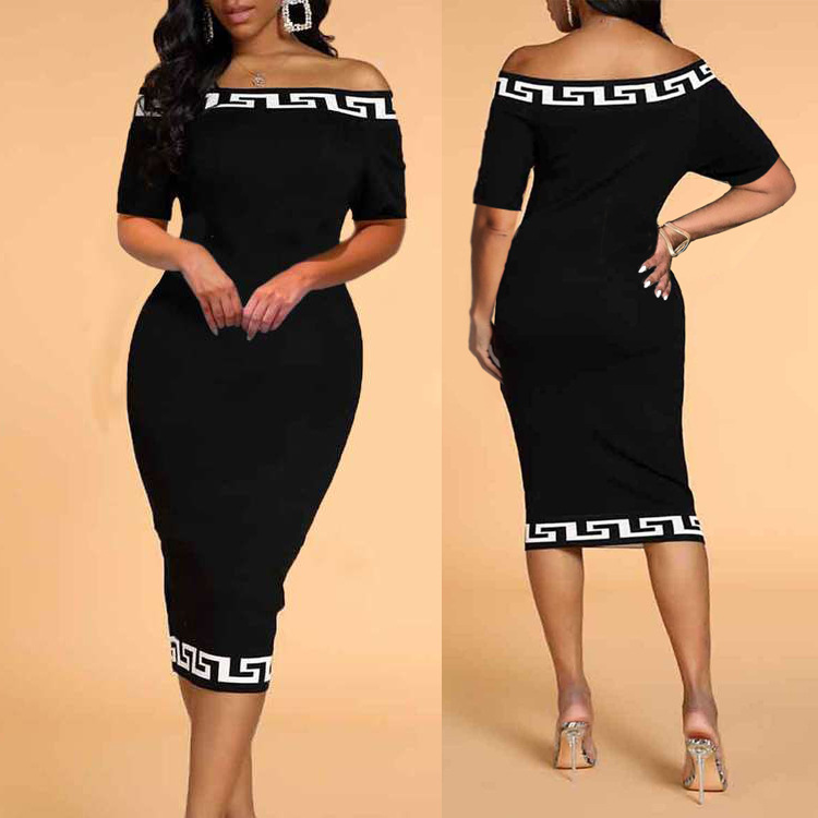 

Women' Casual Dresses slim fit fashion Sexy European and American Hip Wrap diagonal shoulder dress nightclub dress 001, Blue