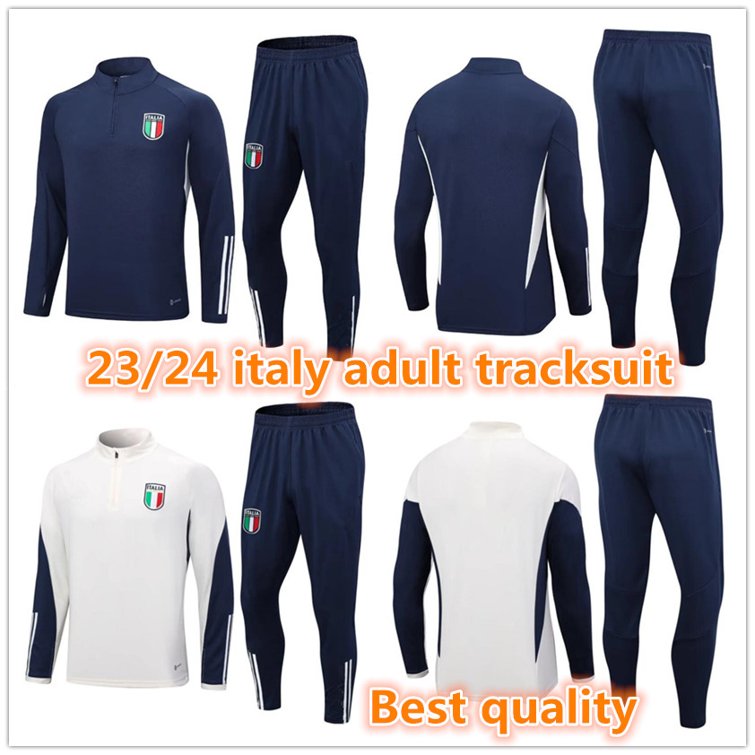 

2023 2024 adult ITalys tracksuit survetement long half zipper jacket Training suit soccer 23 24 Italia man football tracksuits set