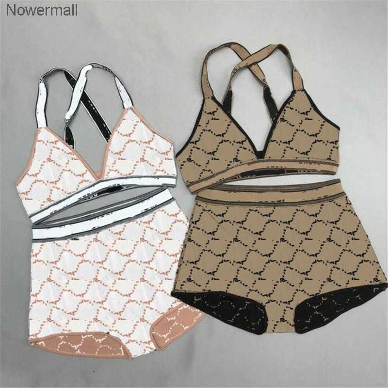 

Fashion ggsity Plaid Classic Knitted Women Bikini 2023 Letter ggity Print Female Swimsuit Indoor Outdoor Elastic Charm Girl Knit Suit Sets, #1