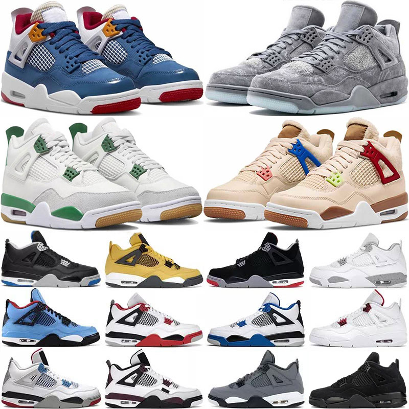 

Jumpman 4 Retro Basketball shoes Bred 4s UNC Black Cat University Blue The Cactus White Grey Mens Pure Royalty Men Sport Sneakers Eur 36-47, 38