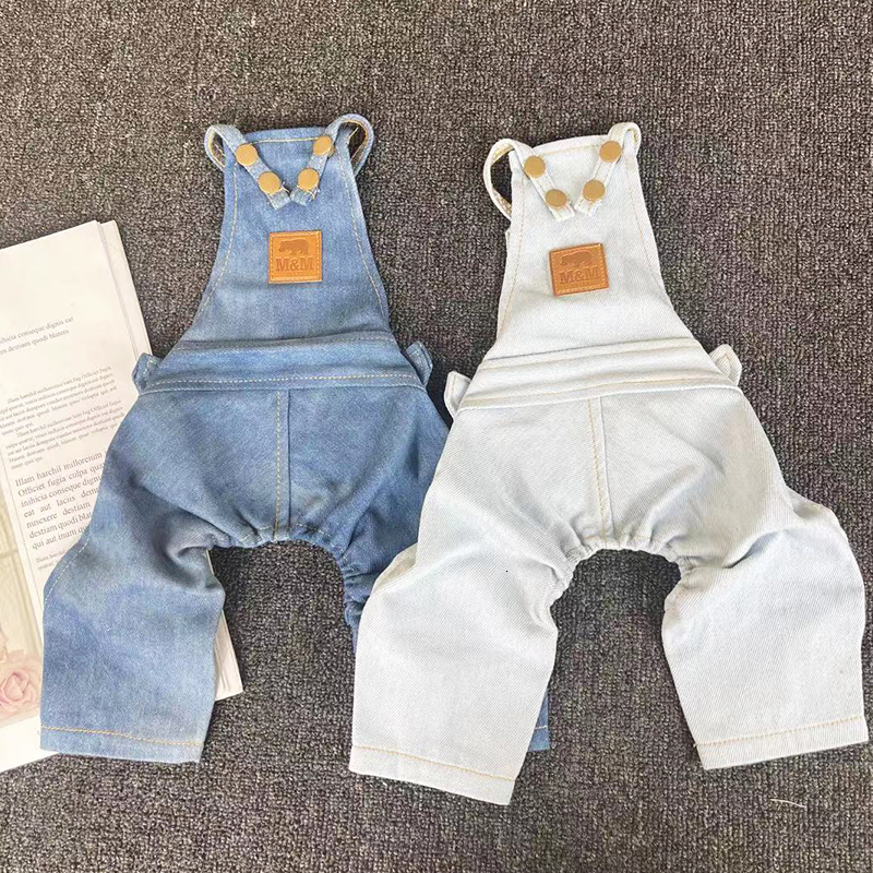 

Dog Clothes Denim Jeans Dress Jumpsuit Coat Jacket Boy Girl Clothing Couple Pet Outfit Puppy Costume Overalls Dropship 210809, Dark blue dress