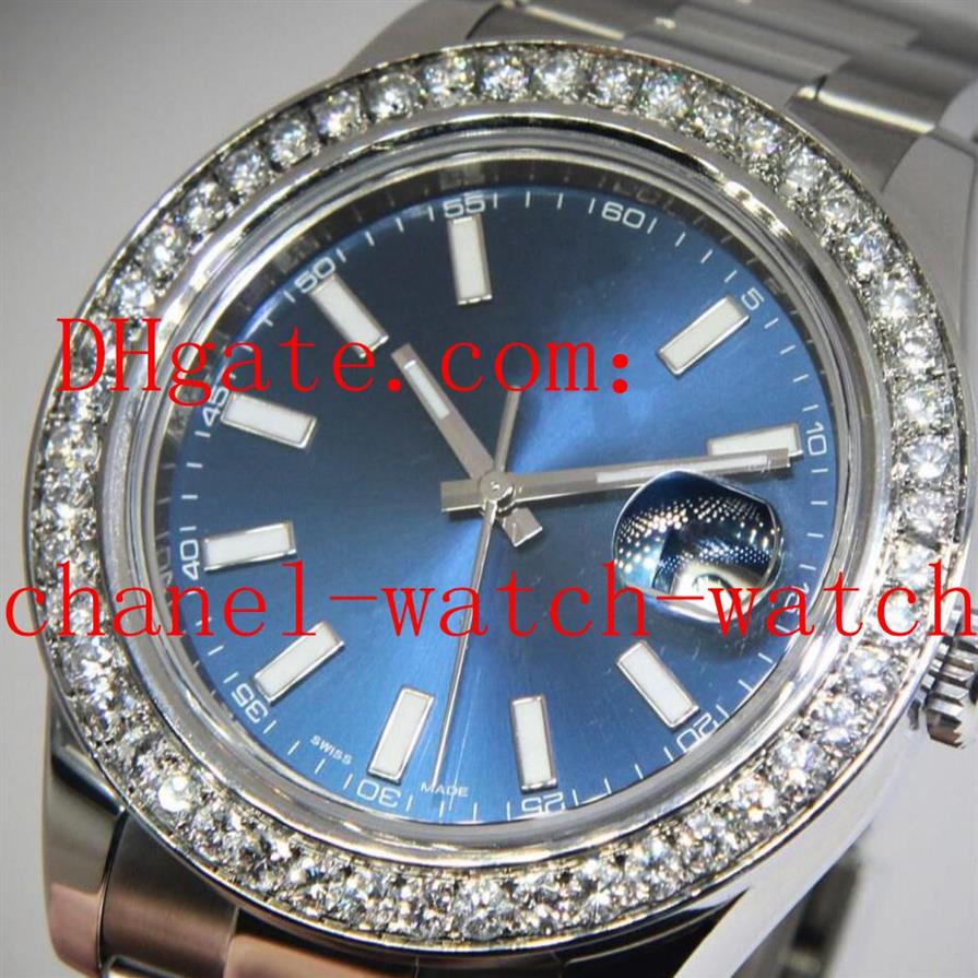 

High Quality 41mm 116300 Automatic Machinery Watch Datejust II Steel Diamond Bezel Blue Dial Wrist Watches3142