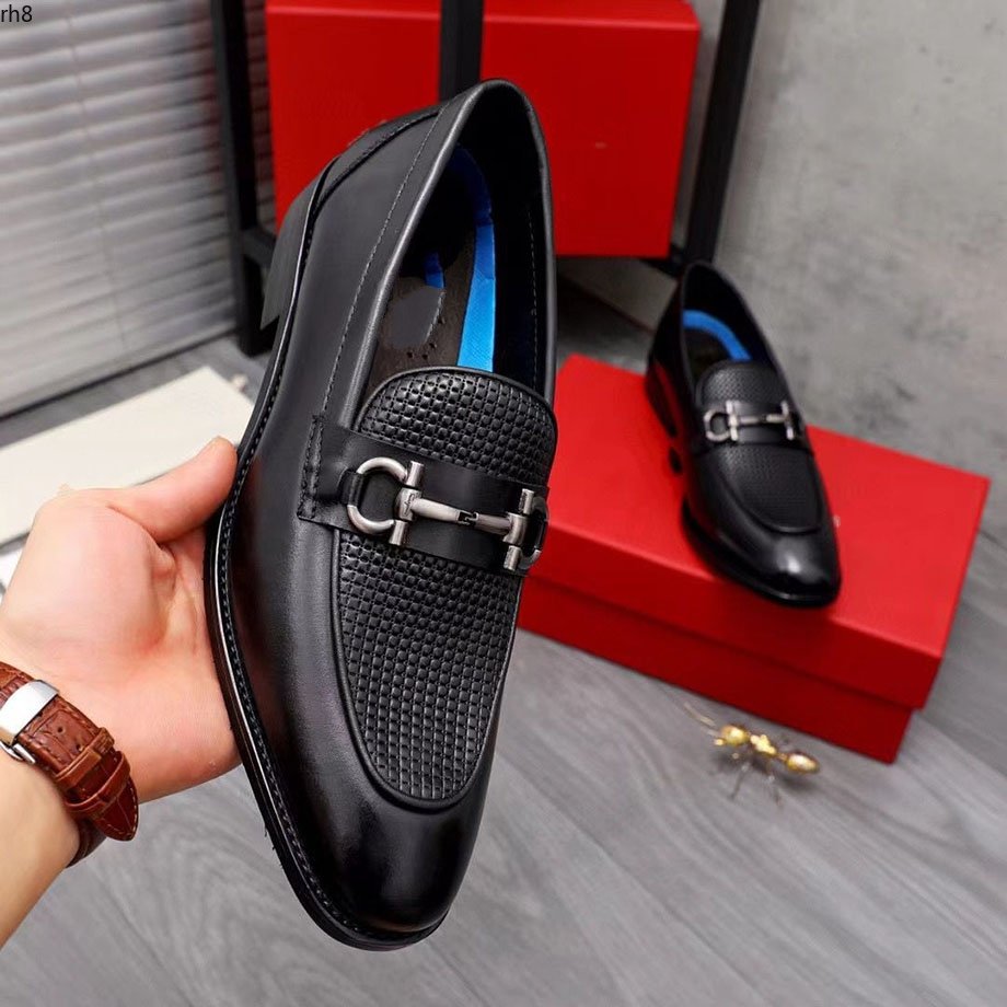 

Gentlemen Business Genuine Leather Flats Walking Casual Loafers Men Wedding Party Brand Designer Dress Shoes Size 38-45 mkjkk rh8000003