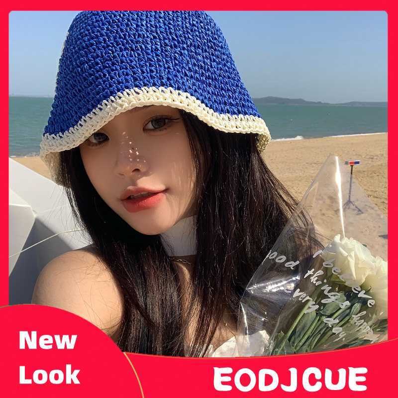 

HBP 2023 Hats Wide New Brim Summer Stitching Bucket Hat Female Hollow Breathable Straw Fisherman Hats Outdoor Leisure Sunshade Sunscreen Bob Cap P230311