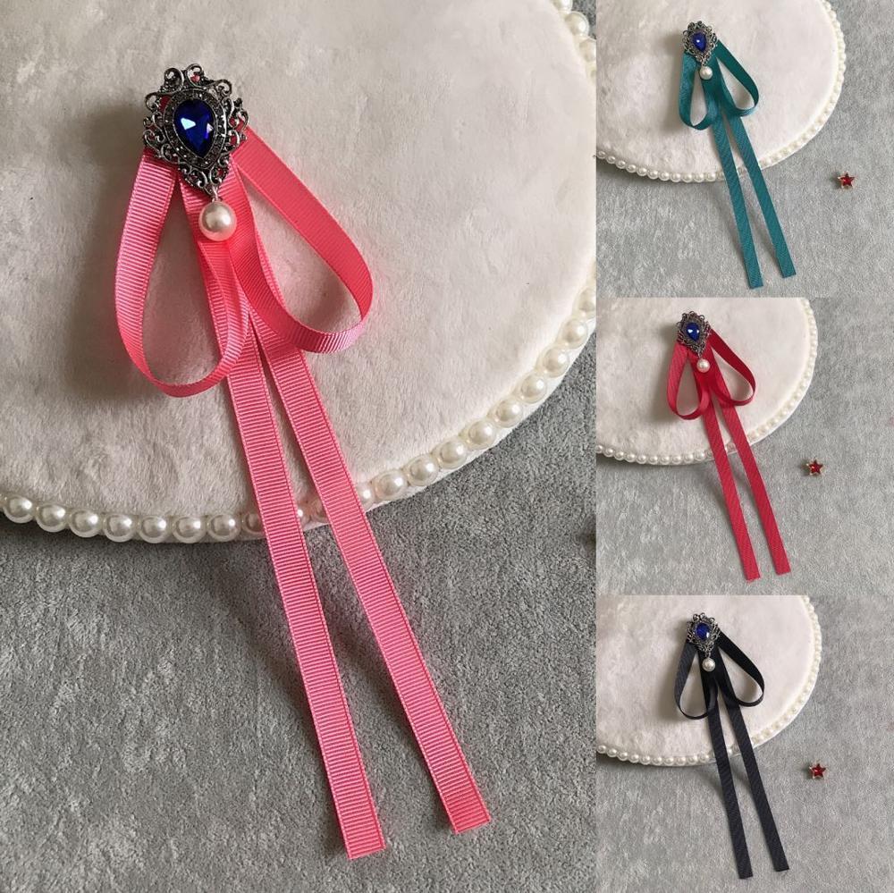 

Ties British Women Child Neck Collar Sweater Shirt Bow Tie Girl Wedding Alloy Pin Necktie Cravat Ribbon Bowtie Accessories 230311, Coral red