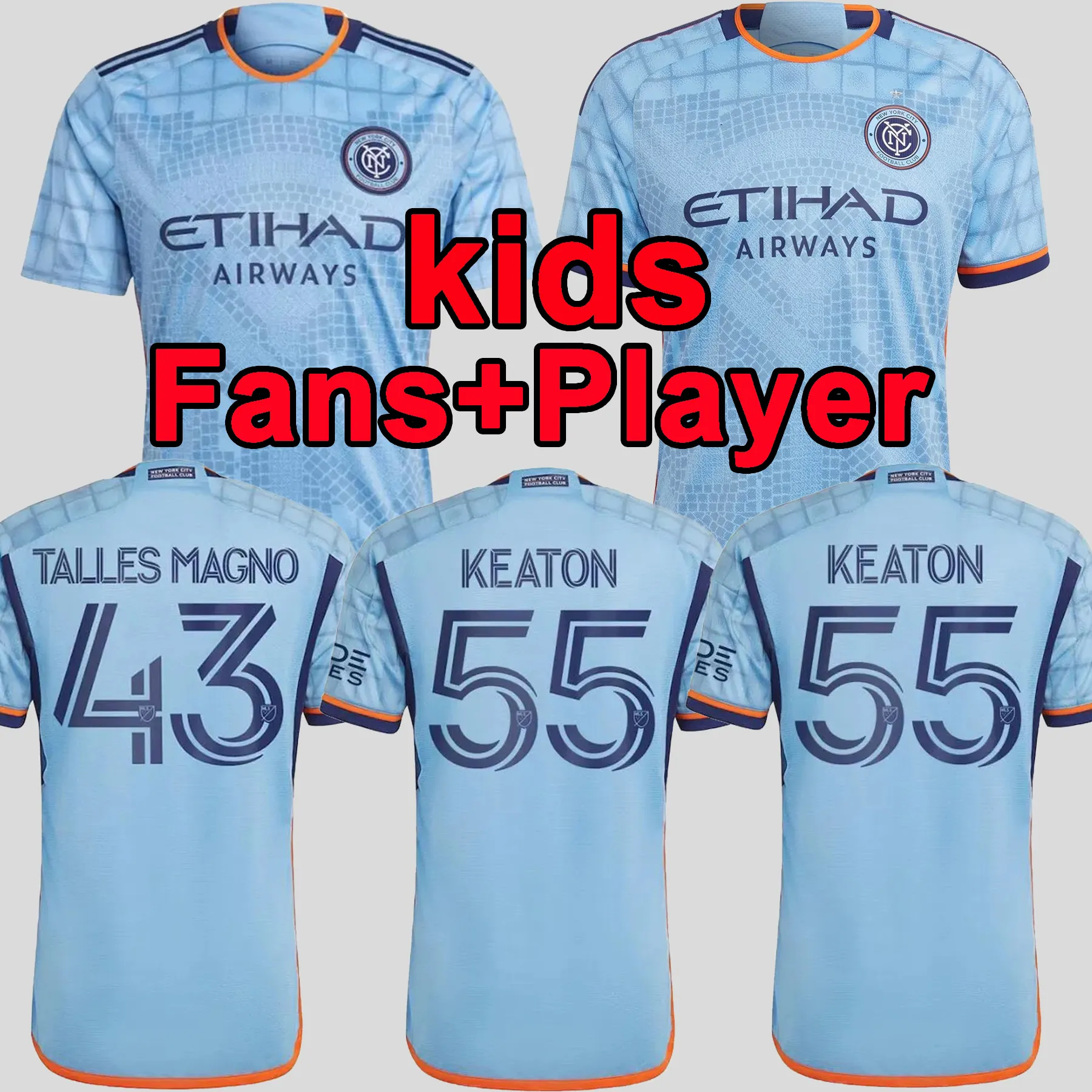 

mls 2023 2024 New York City FC soccer jerseys home away NYCFC 23 24 THIAGO MORALEZ Talles Magno Keaton fans player version Men kids football shirts, 23 24 home fans