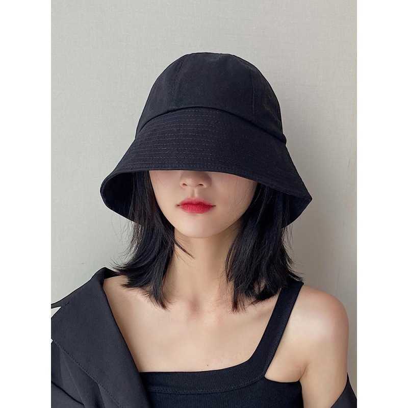 

HBP Brim Hats Summer Spring Wide Bucket Hats for Women Solid Color Basin Hat Panama Cap Outdoor Beh Visor Sun Lady Girl Fisherman Caps P230311, Navy blue