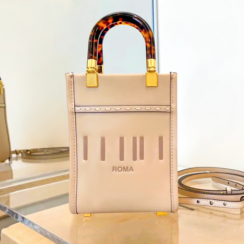 

Embossed metal fitting fend mini sunshine pochette Roma shoulder tote bags luxury Genuine Leather designer top handle handbag Crossbody womens mens clutch lady bag, Blue