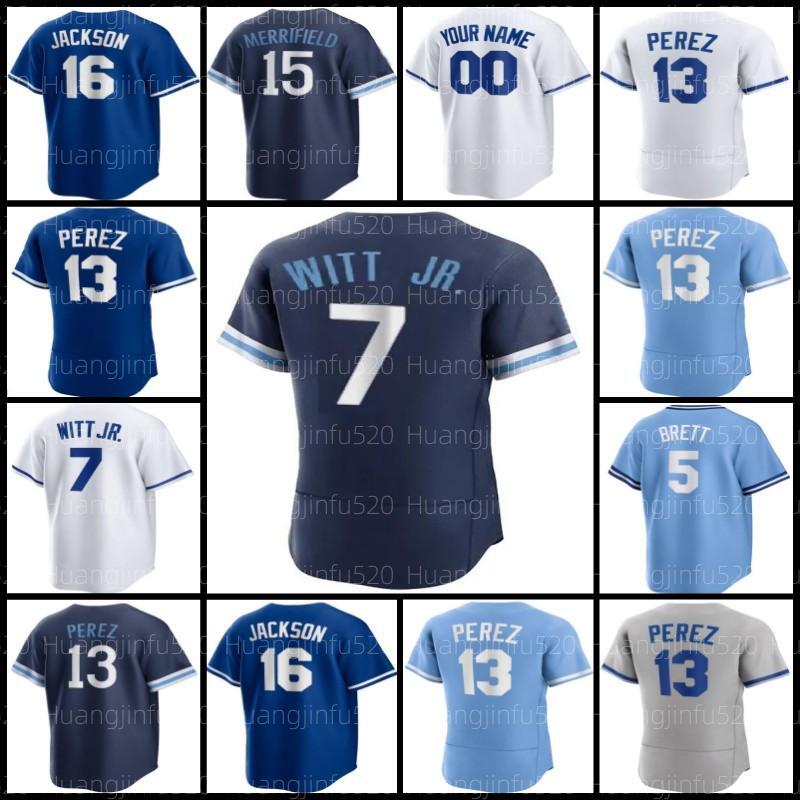 

7 Bobby Witt Jr. Baseball Jersey 16 Bo Jackson 5 George Brett 13 Salvador Perez City Brady Singer 2 Michael A. Taylor 17 Hunter Dozier Zack Greinke Pratto, Men jersey