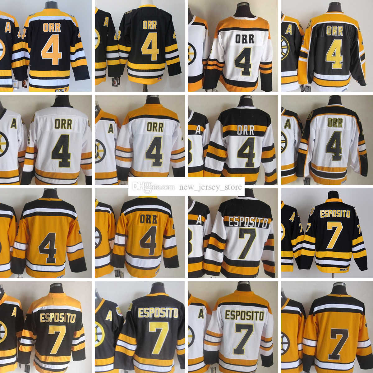 

1924-1999 Movie Retro CCM Hockey Jersey Embroidery 4 BobbyOrr 7 PhilEsposito 21 DeanPortman Vintage Jerseys, Aspicture