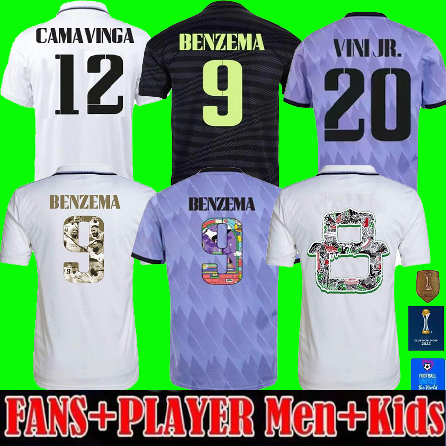 

22 23 24 Benzema soccer jersey special club world cup 2022 2023 football shirt CAMAVINGA MODRIC camiseta men kids ReAl mAdRiDs pre match VINI JR TCHOUAMENI fans player, 23/24 home player version