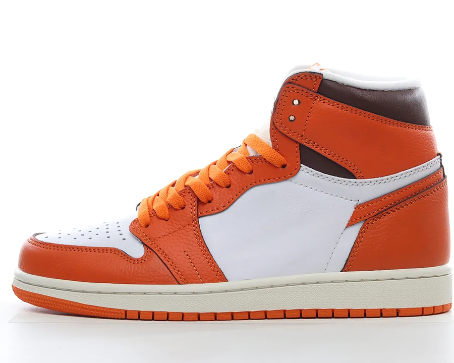 

2023 Jumpman 1 High OG Basketball Shoes WMNS Starfish 1s White/Starfish-Cacao Wow-Sail Mens Womens Hip hop The designer Soft leather Outdoor Sneaker With Box, White orange