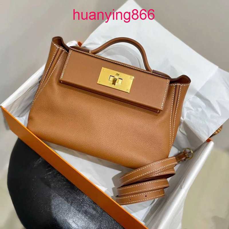 

Herms's Bags for Designer Woman 2023 New Dumpling 2424 Kelys's Mini Top Cowhide Wings Cross Shoulder Handbag Double Women's K22M, Caramel gold buckle mini 21cm-2424