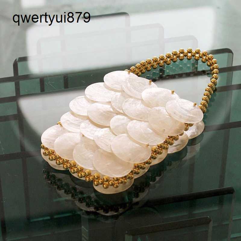 

qwertyui879 Totes 2022 New Fairy Shell Bag Natural Fritillary Piece Bag Sequin Hand Weaving Beaded Handbag Crossbody Phone Ladies Party Elegant 0311/23, Illusory color