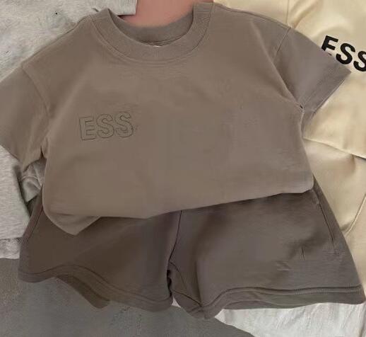 

Kids Designer Clothes Ess Sets Boys Tracksuits Casual Letter Baby Girls Kid T Shirts Pants Infants Children Short Sleeve Top Shorts Youth Toddler Clothing 0MZZ, Beige