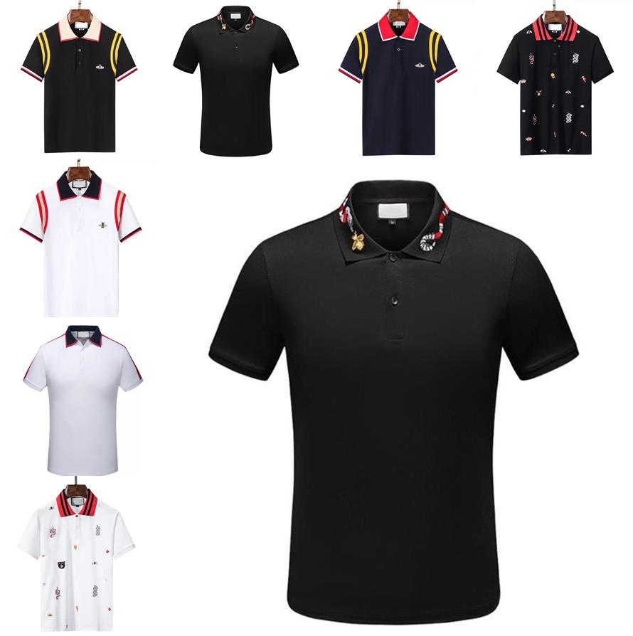 

Summer Mens t-shirts bran polo Embroidery polos Tees short sleeve casual cotton snake collar shirts Top Asian size