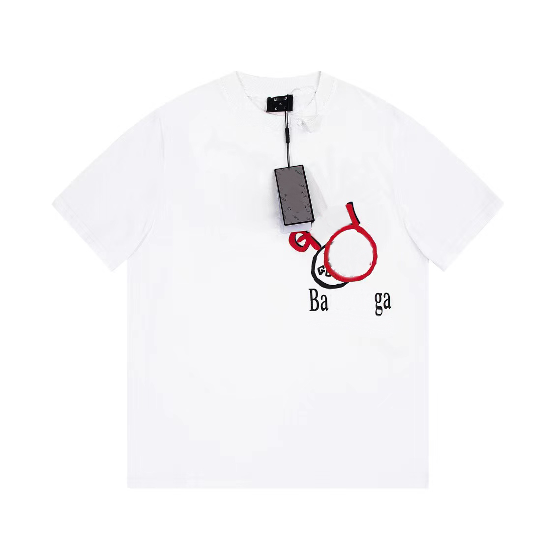 

2023 New men's fashion clothing summer casual fashion designer printed street short sleeve net red the same couple's edition models limited letter printing logo, White