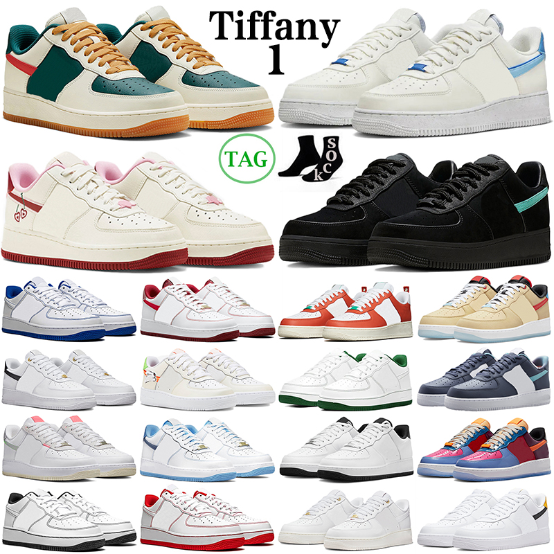 

tiffany af1 1 running shoes for one men White Pine Green White Black Laser Orange University Team Red mens trainers outdoor sneakers airforces airforce 1 airforce1, Triple black low