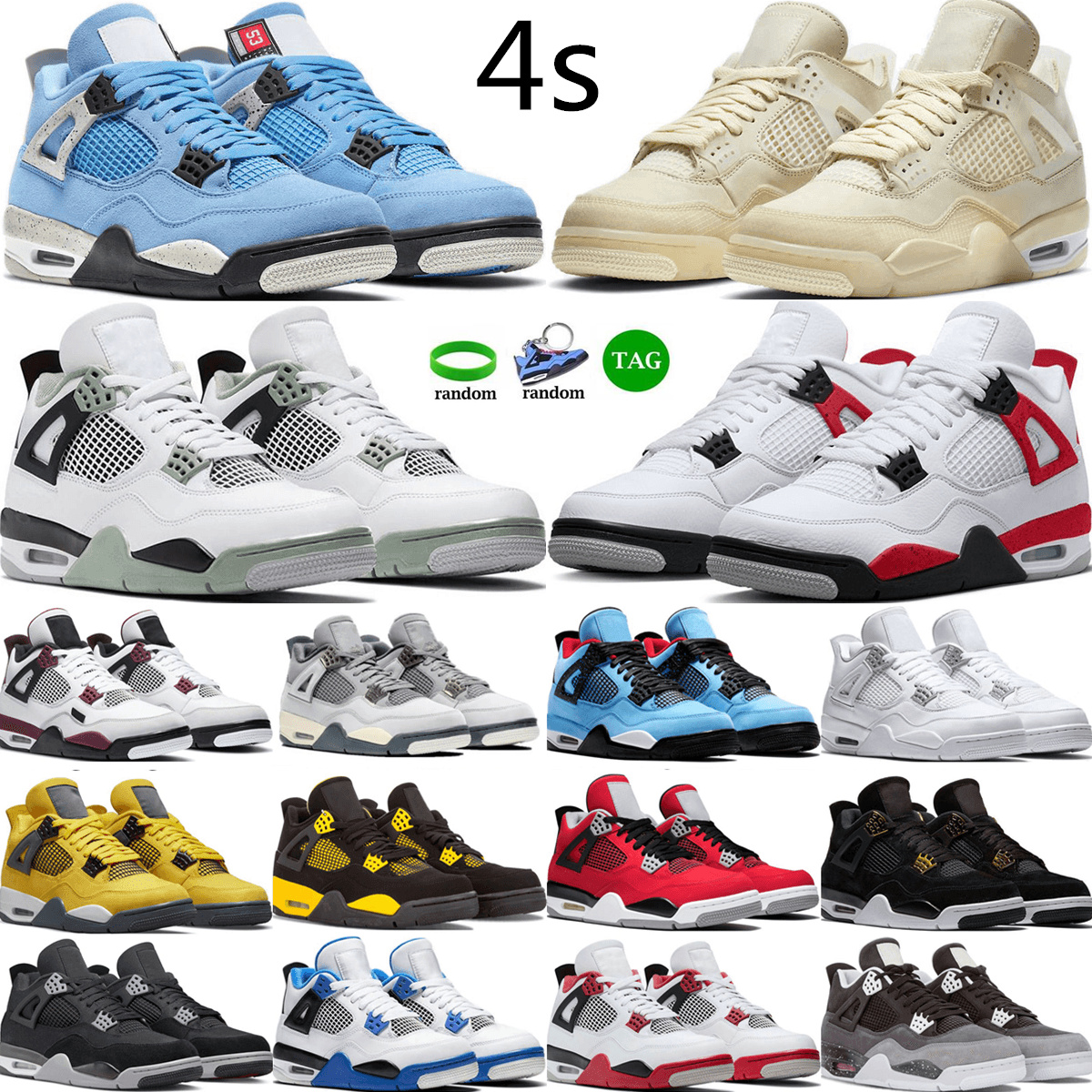 

Basketball Shoes Men Women Outdoors 4s Pine Green 4 Black Cat White Oreo Photon Dust Seafoam Trainers Outdoor Sports Sneakers eur 36-47, Intersport #37