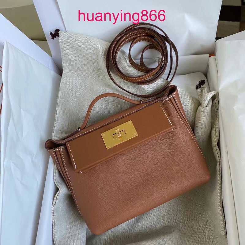 

for Designer Herms's Bags Woman Women's 2022 New Kelys's 2424 min First Layer Cowhide Dumpling Wing Handheld One Shoulder Crossbody Backpack THZG, Black silver buckle - 21cm