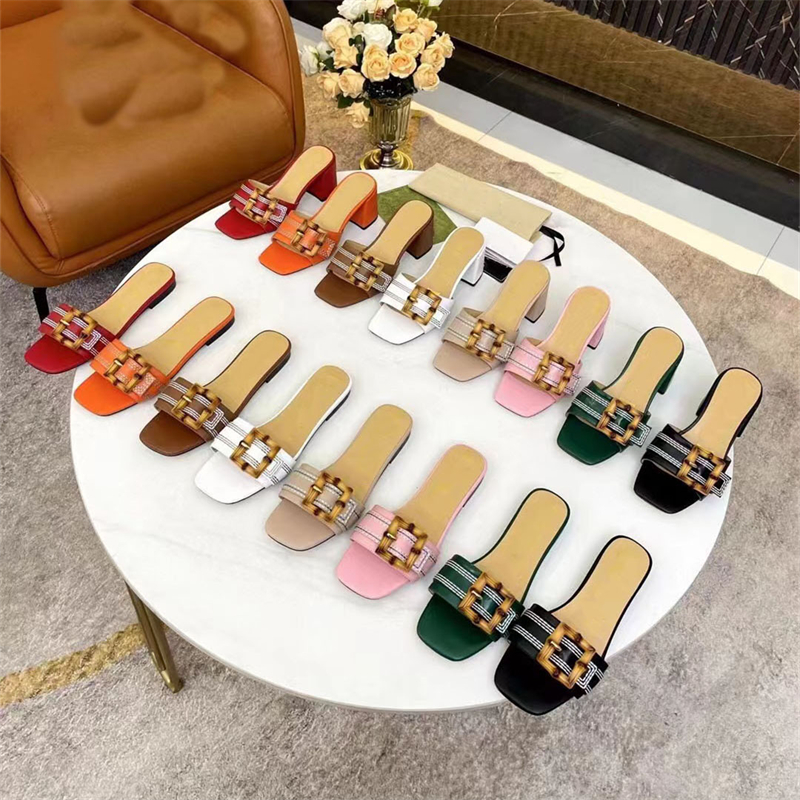 

Women's flat slippers new real belt buckle outdoor fashion sandals large size 35-43