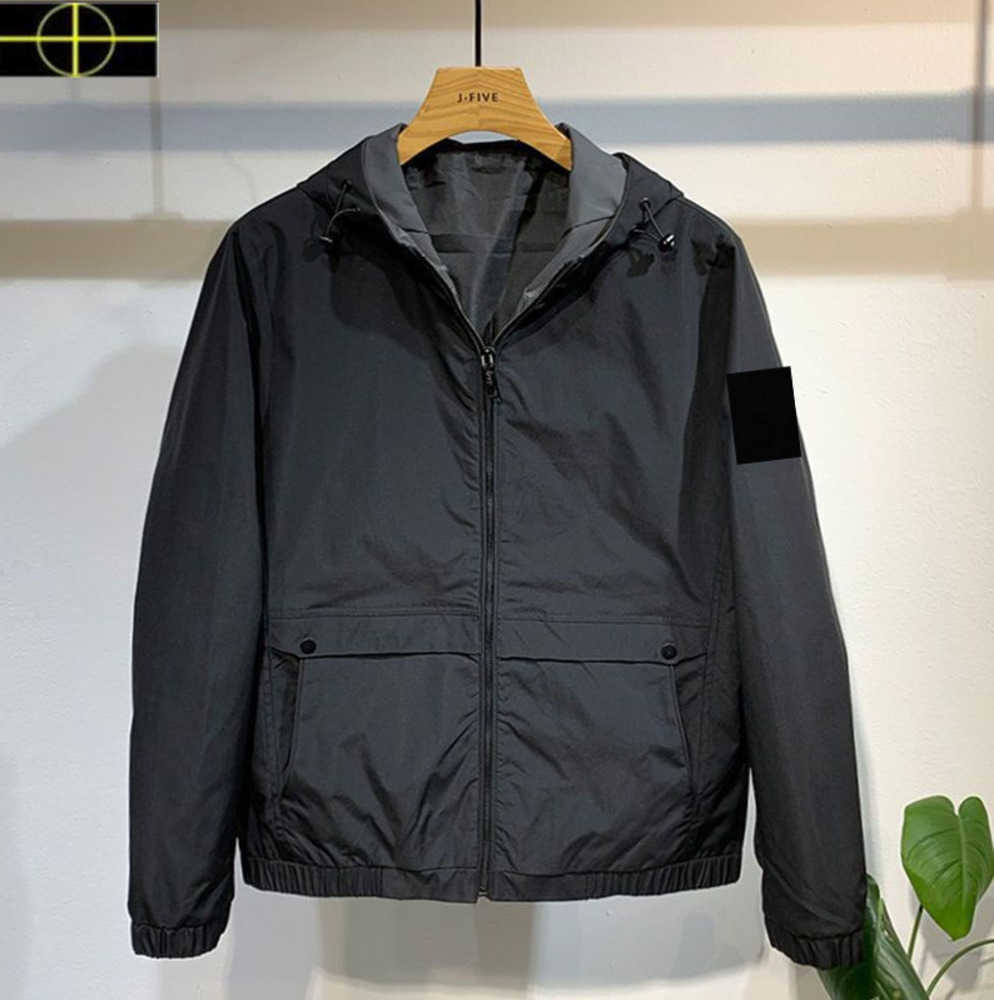 

plus size coat stone Men's sweater island Men's jacket windbreaker thin coat coat men's and women's coat spring and autumn jacket jacket men's clothing 2xl, Black