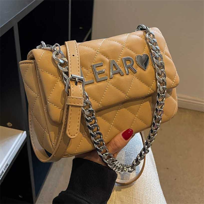 

handbag 2023 Fashion women's bag leather quality handbag able shoulder This year's popular small spring and summer fashion rhombus chain diagonal Bag, Brown large size