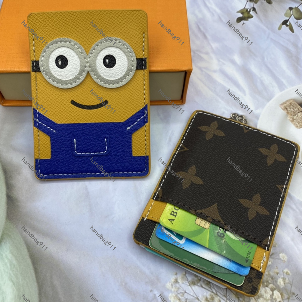 

Designer Card Holder Wallet Short Case Purse Quality Pouch Quilted Genuine Leather Womens Men Purses Mens Key Ring Credit Coin Clutch Mini Bag Brown Canvas