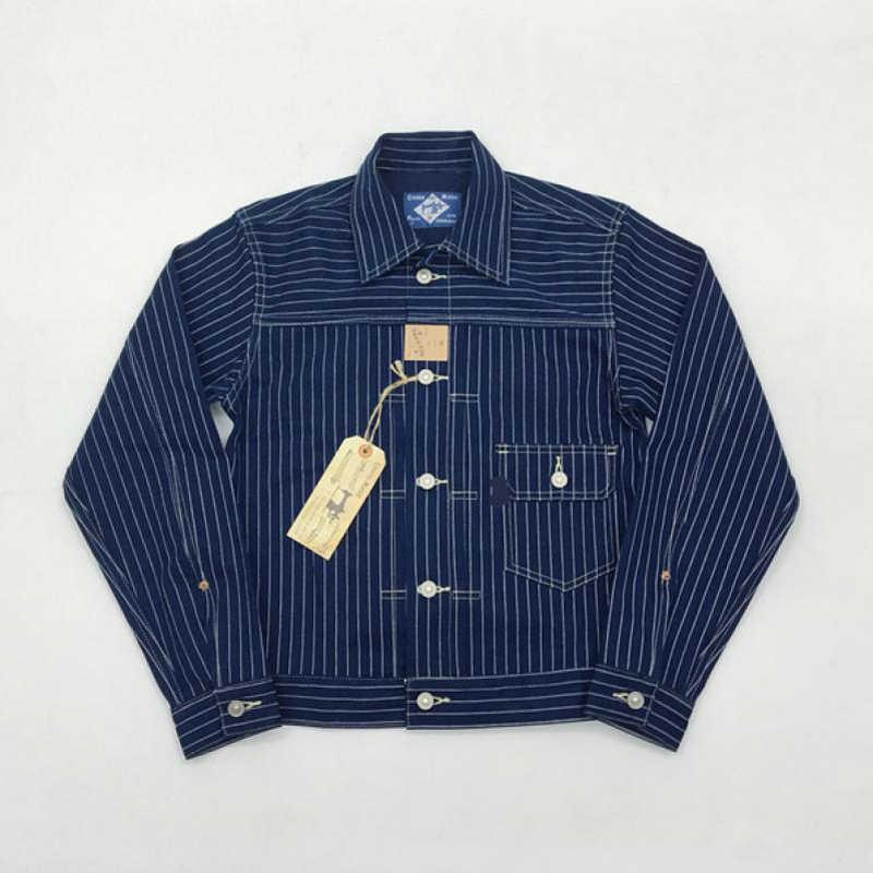 

Men's Jackets BOB Wabash DONG Indigo Stripes 506XX 1st Denim Jacket Selvedge Jean Workwear