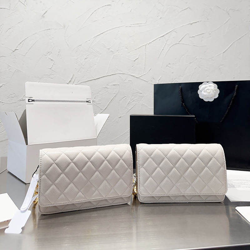 

Luxury Designer Woc Bag Caviar Calfskin Fashion Women Handbag Inside Cards Post Lady Shoulder Bags High Quality with Box, Red