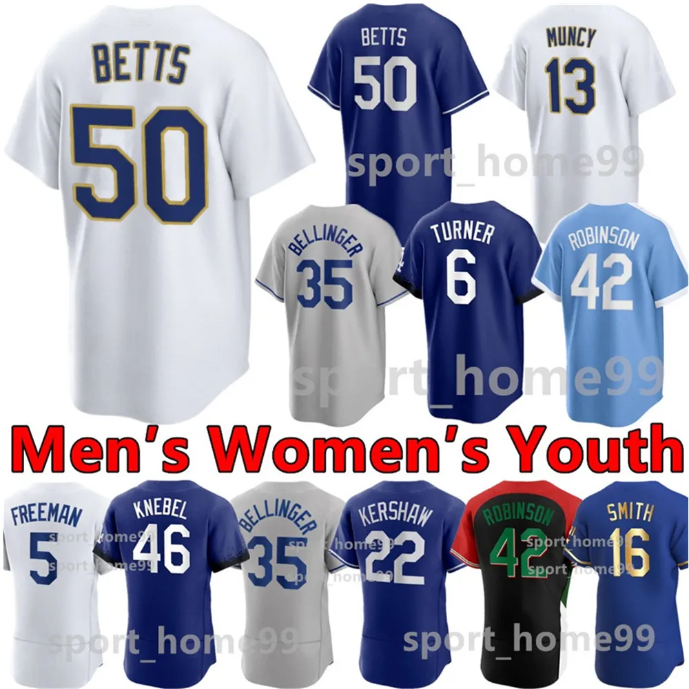 

2023 Custom 50 Mookie Betts Jersey 5 Freddie Freeman 11 Miguel Rojas 9 Gavin Lux 3 Chris Taylor 60 Yonny Hernandez 13 Max Muncy 22 Clayton Kershaw Baseball Jerseys, Colour 9