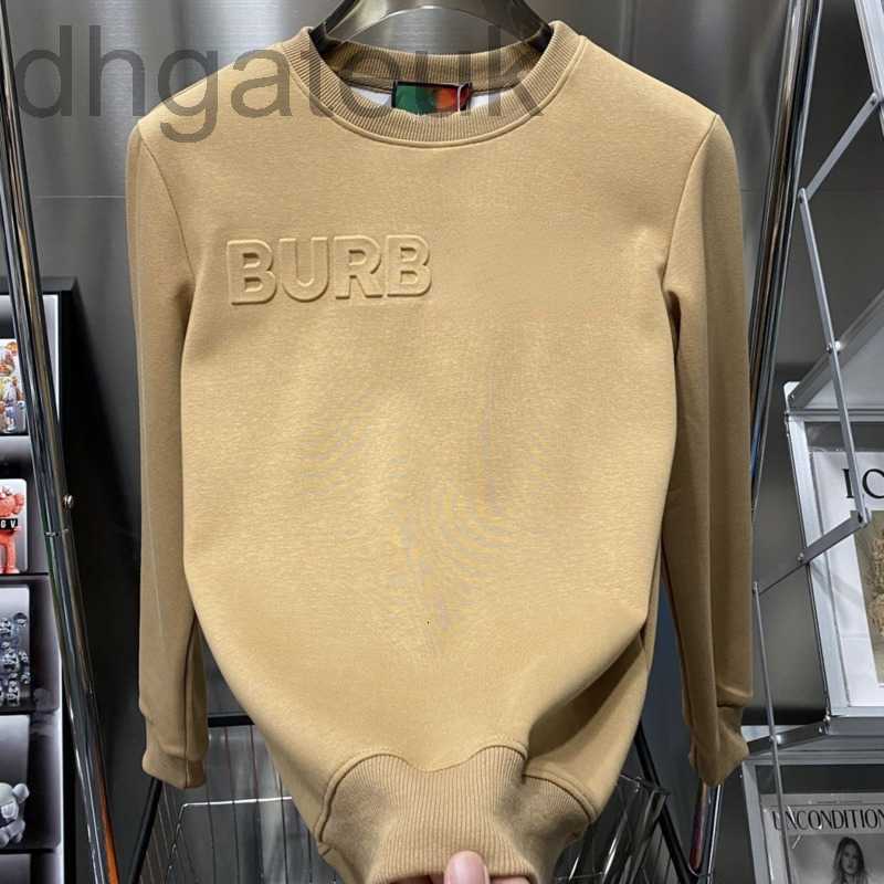 

designer Burbe Mens Sweater Designer Hoodie BBY Letters 3D Embossed Long Sleeve tshirt Cotton Round Neck Sweatshirt Men Women Sweaters Loose Pullover EGS7, Apricot