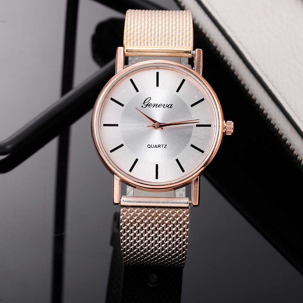 

HBP Fashion Rose Gold Stainless Steel Strap Ladies Watch Designer Watches Quartz Movement Girls Wristwatches Casual Business Wristwatch, Color 4