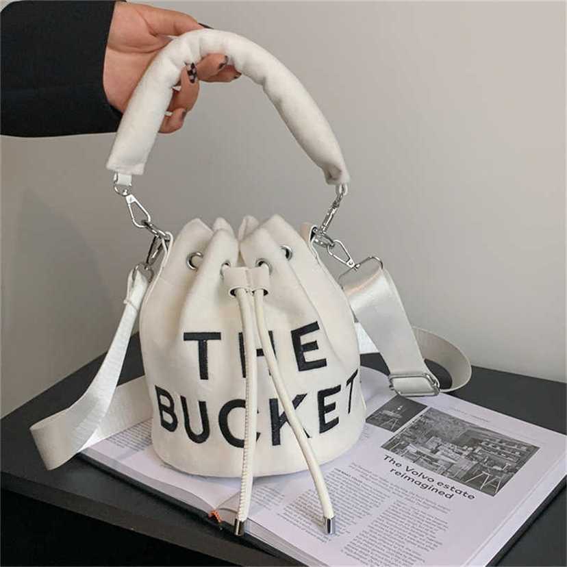 

handbag 2023 Fashion women's bag leather quality handbag fashionable shoulder style bucket fashion simple portable Crossbody Bag, White8