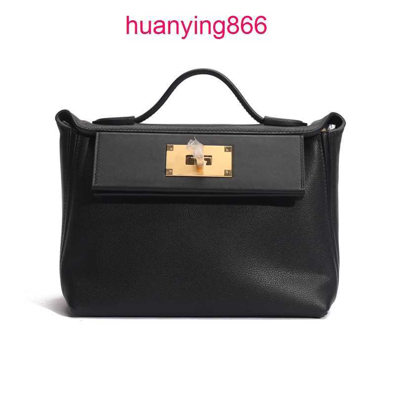 

Original Edition 8a for Designer Herms's Bags Woman the Factory of h Family's Pure Hand Sewn Wax Thread Eve and Swift Leather Mini 2424 Kelys's Shoulder Messenger 2GFV, Vajra black
