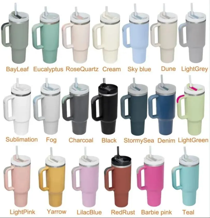 

Vacuum Insulated Stainless Steel 40 Oz Tumbler with Handle and Straw Adventure Quencher Travel 40oz Car Cup Mugs ss0311, Multi-color