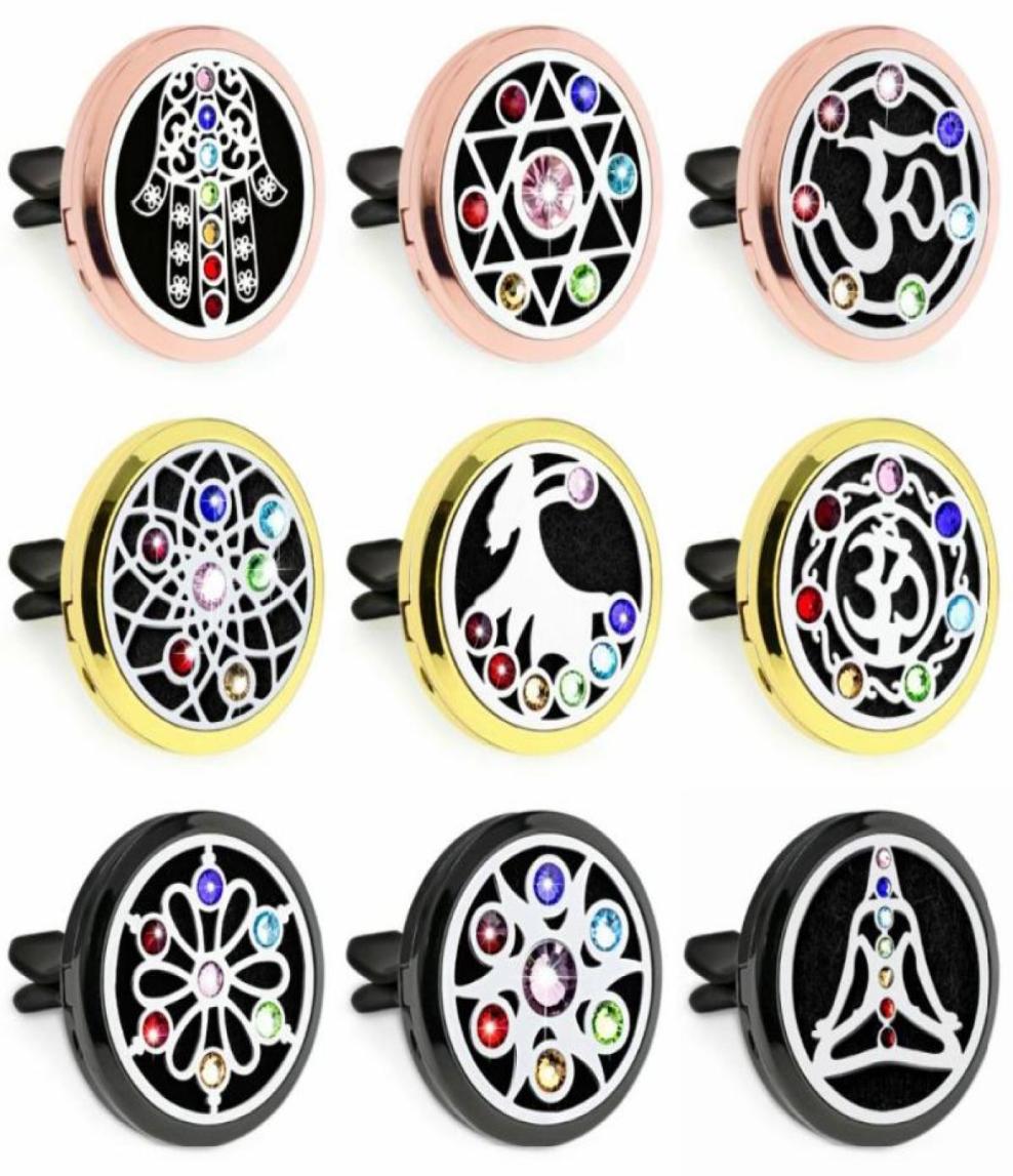 

Pendant Necklaces Lucky Hand 30mm Essential Oil Car Vent Clips Perfume Locket Diffuser 10PadsPendant1784652
