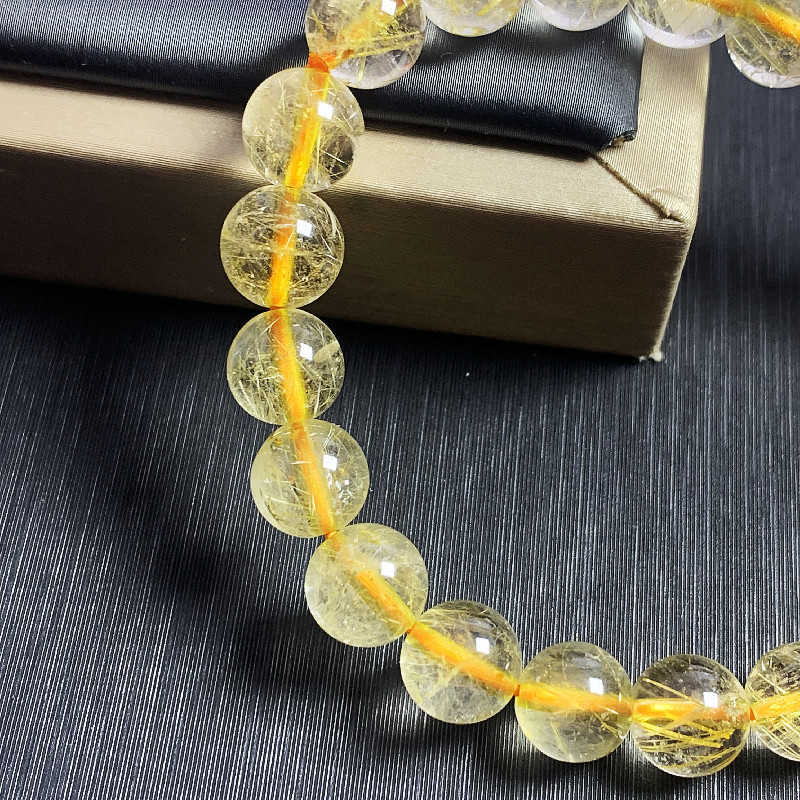 

Bracelets Natural Brazilian titanium transparent blond thick hair cat eye Venus crystal wealth charm bracelet jewelry