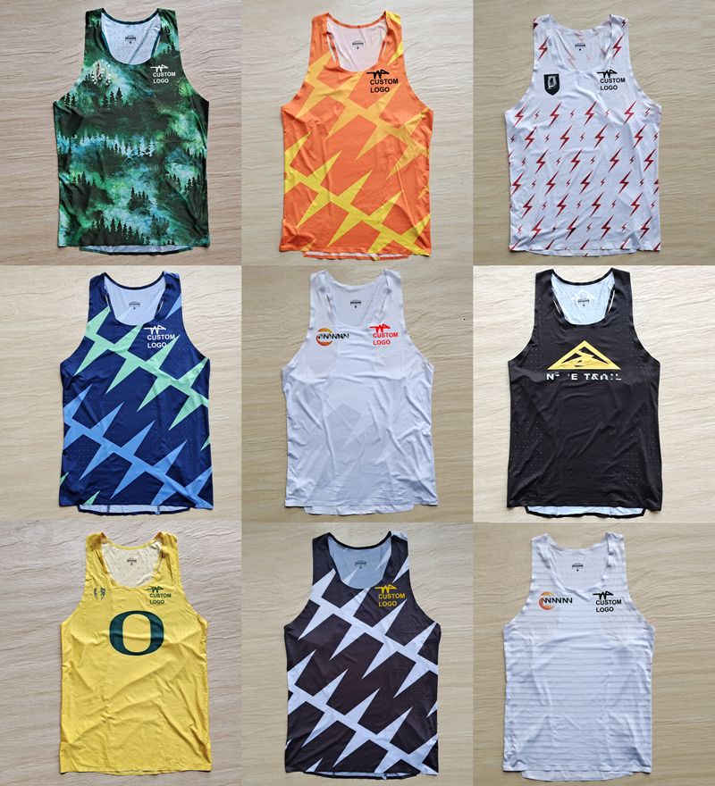 

Men  Tank Tops Marathon Vest Man Fast Running Net Breathable Speed Professional Athlete Track Field Singlet Customizable 230311, Sky blue