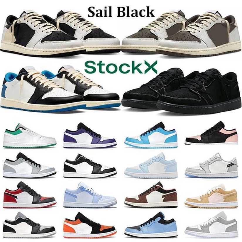 

1 Low OG Black Phantom sneakers men women 1s Basketball Shoes Sail Black Olive Reverse Mocha Ice Blue UNC mens trainer E73H