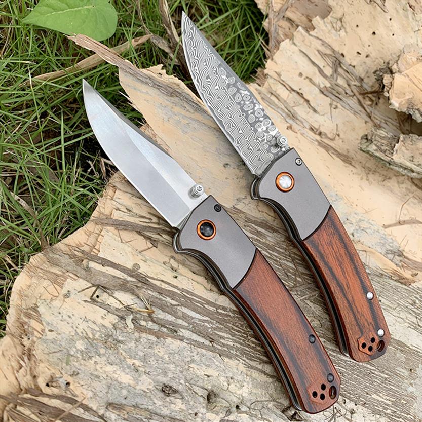 

High-quality 15080-2 Crooked River Folding Knife 9CR18MoV Blade wood Handles BM15080 Tactical Combat Hunting Knifes Tool230m