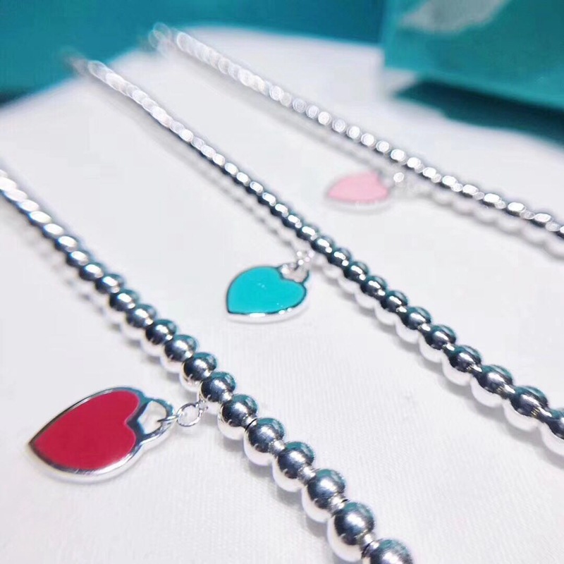 

tiffany Classic S925 Original Charm Bracelets Design Heart Necklace Women silver Fashion Necklace Jewelry chains for necklaces Lover Gift