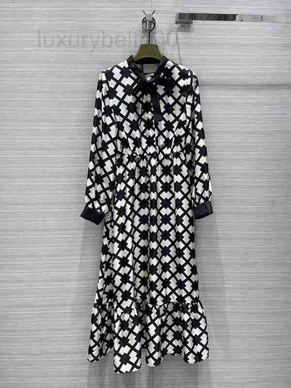 

Runway Dresses Designer Milan 2023 Spring Summer Stand Collar Long Sleeve Print Fashion Brand Se Style C1KK, Picture color