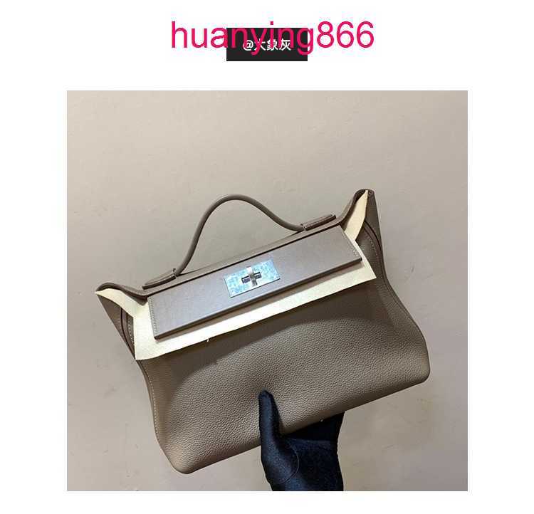 

Herms's Bags for Designer Woman 2022 Model 2424 Head Layer Lychee Grain Cow Leather Kelys's Bag Fashion Versatile Shoulder Handbag 6U4K, Dark blue trumpet