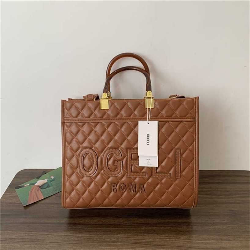 

handbag 2023 Fashion women's bag leather quality handbag handbag fashionable shoulder Fashion Tote Large Capacity Early Spring Temperament Versatile Shoulder Bag, Brown8