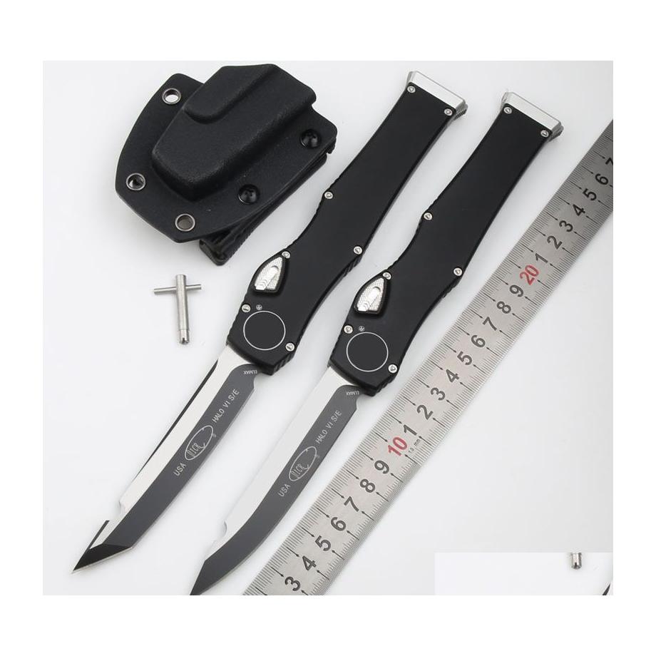 

Camping Hunting Knives Halo6 Matic Knife D2 Blade 6061T6Aviation Aluminum Alloy Cam Survival Tactical Outdoor 3400 Edc Tool Drop Del Dhdqq